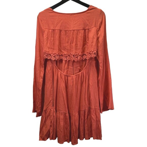 Free People Gentle Dreamer Dress Womens S Burnt Orange Open Back Lined Boho - Picture 3 of 16